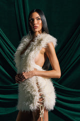 CALL ME CRAZY FUR MINI DRESS