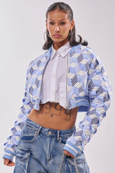 BOP AND WEAVE POPLIN BOMBER