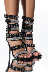 AZALEA WANG SWEET THEN SOUR STILETTO SANDAL IN BLACK