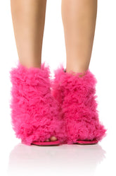 AZALEA WANG TUTU TULLE STILETTO BOOTIE IN FUCHSIA
