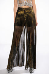 DISCO FLAIR PLEATED WIDE LEG PANTS
