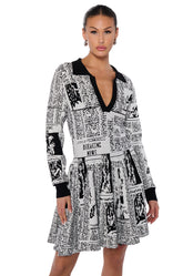READ IT AND WEEP KNITTED MINI DRESS