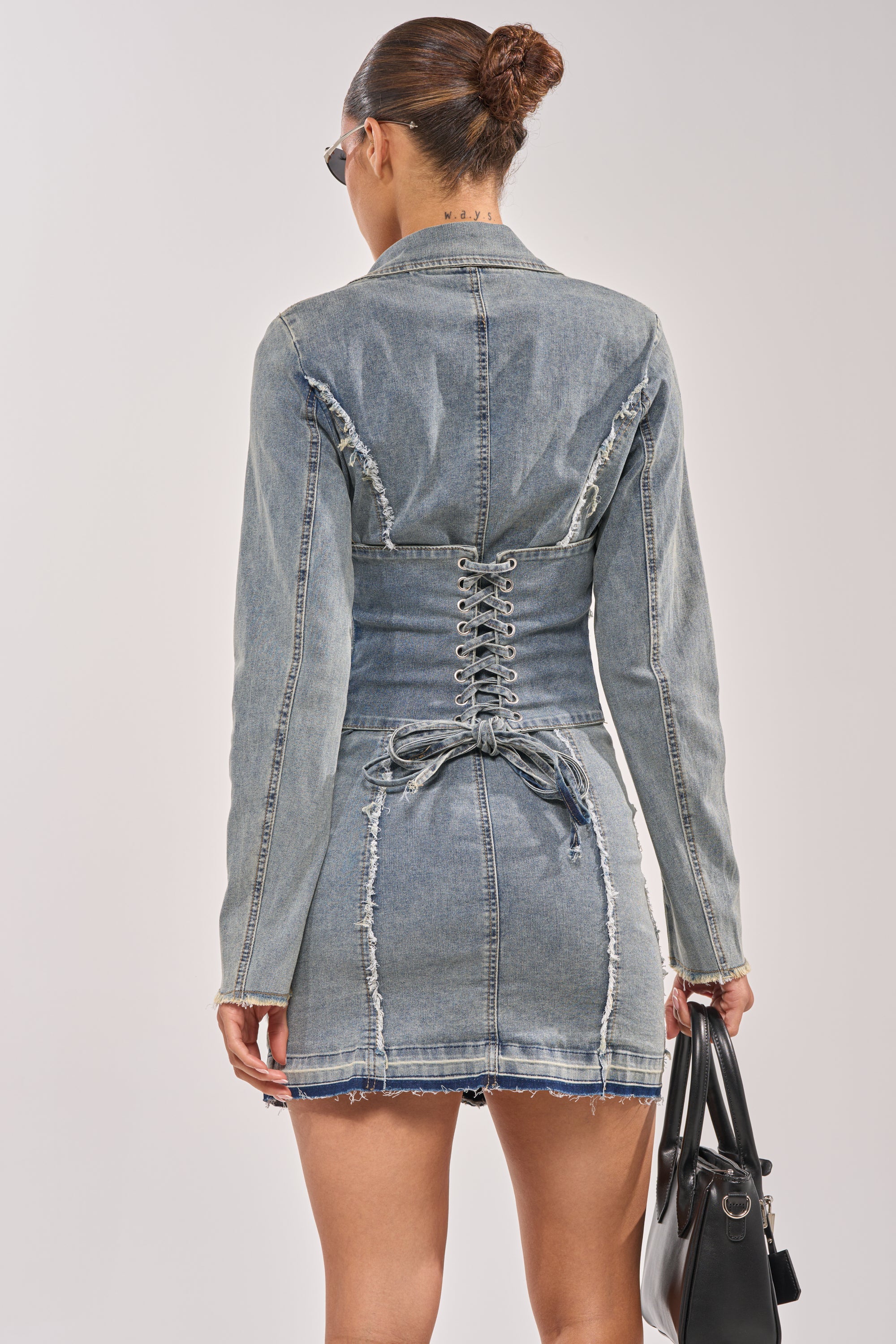 BURNING BLUE BLAZER DENIM MINI DRESS