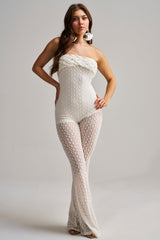 CONCERT BRAT BRAIDED LACE JUMPSUIT IN WHITE