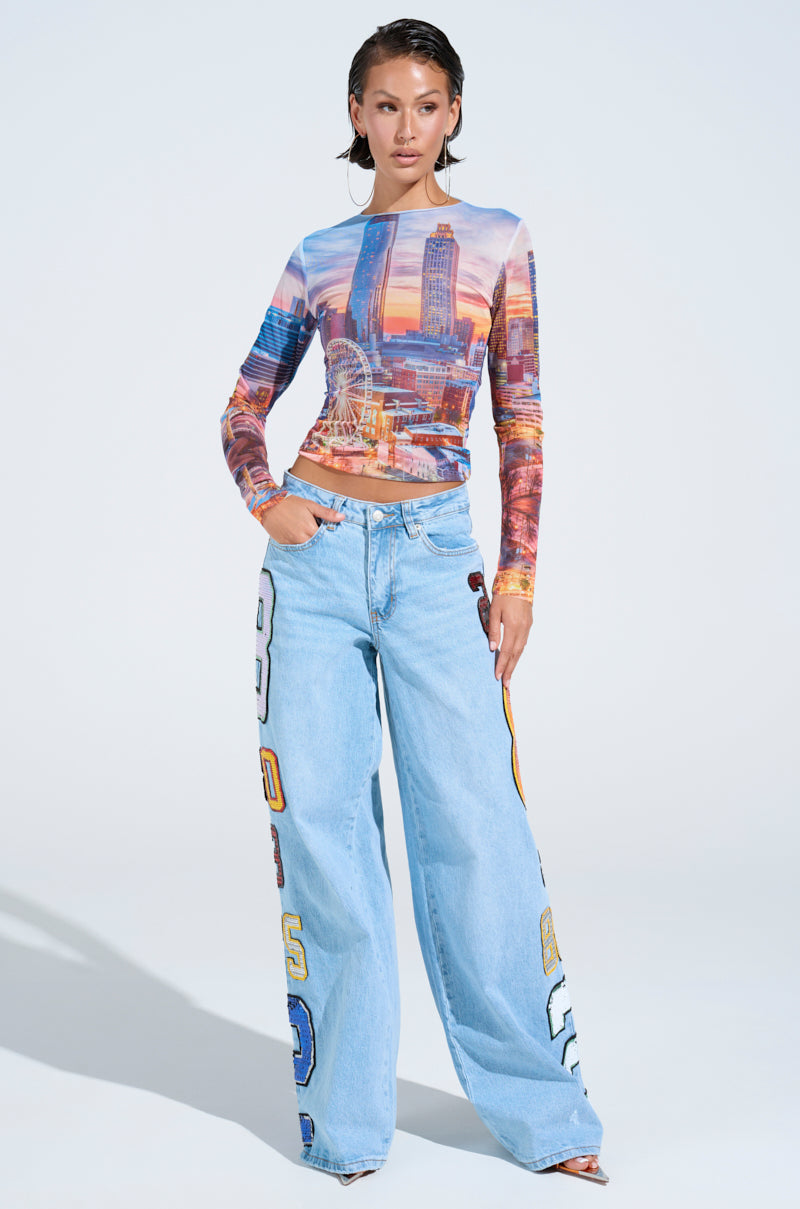 GOOD LUCK PATCH DENIM
