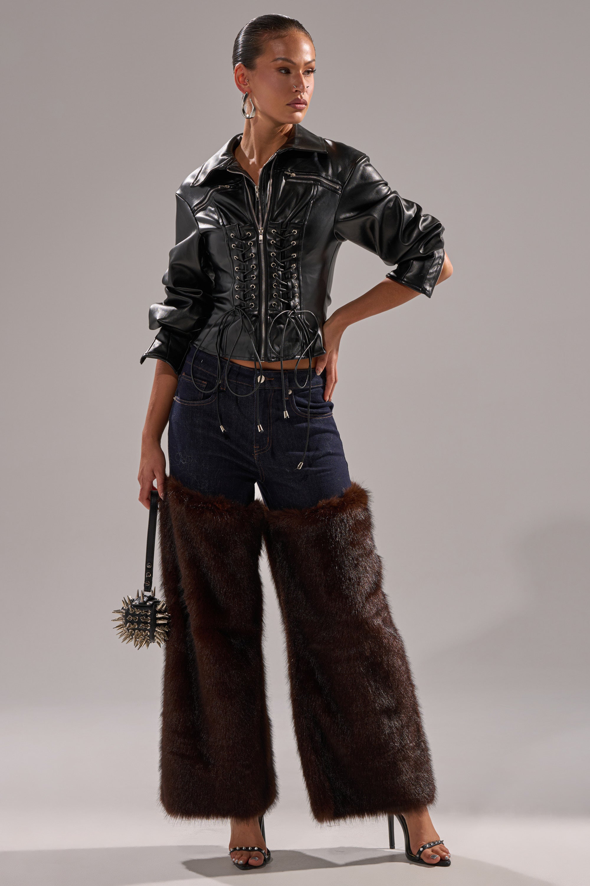 BOOTS WITH THE FUR WIDE LEG DENIM