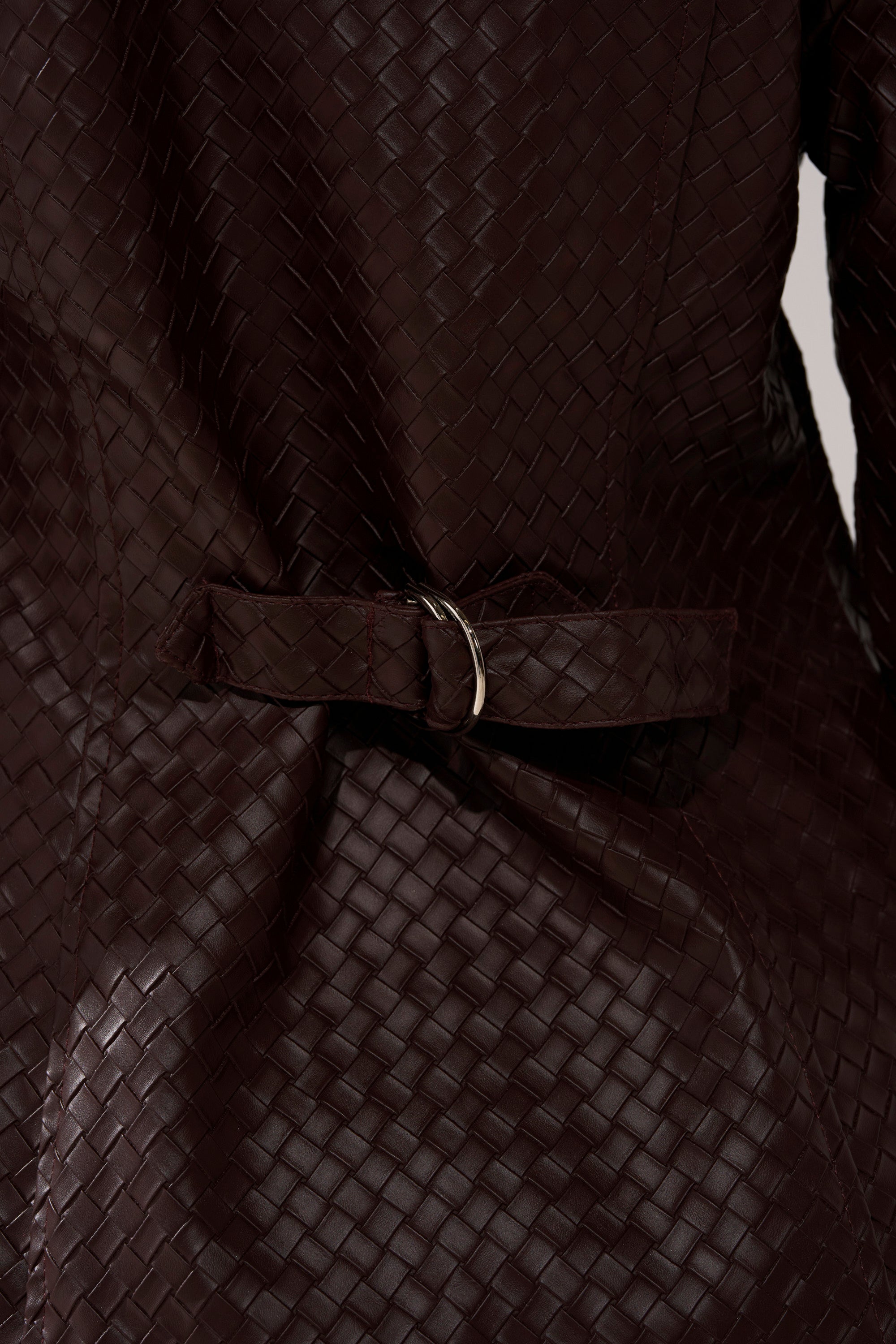FEELING RICH FAUX LEATHER BUTTON DOWN