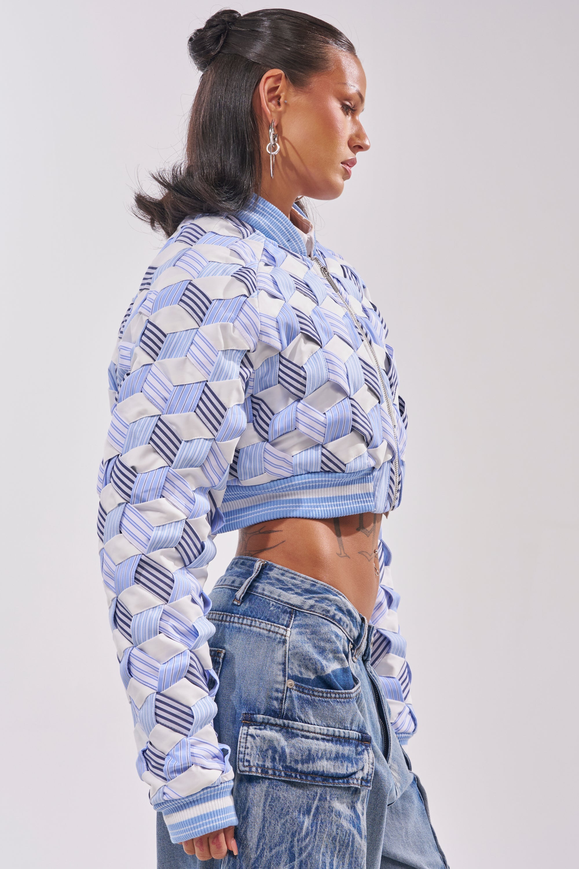 BOP AND WEAVE POPLIN BOMBER