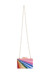 ADELFA RAINBOW EMBELLISHED CLUTCH