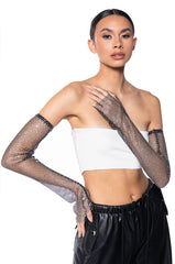 ALL NIGHT LONG RHINESTONE MESH GLOVES