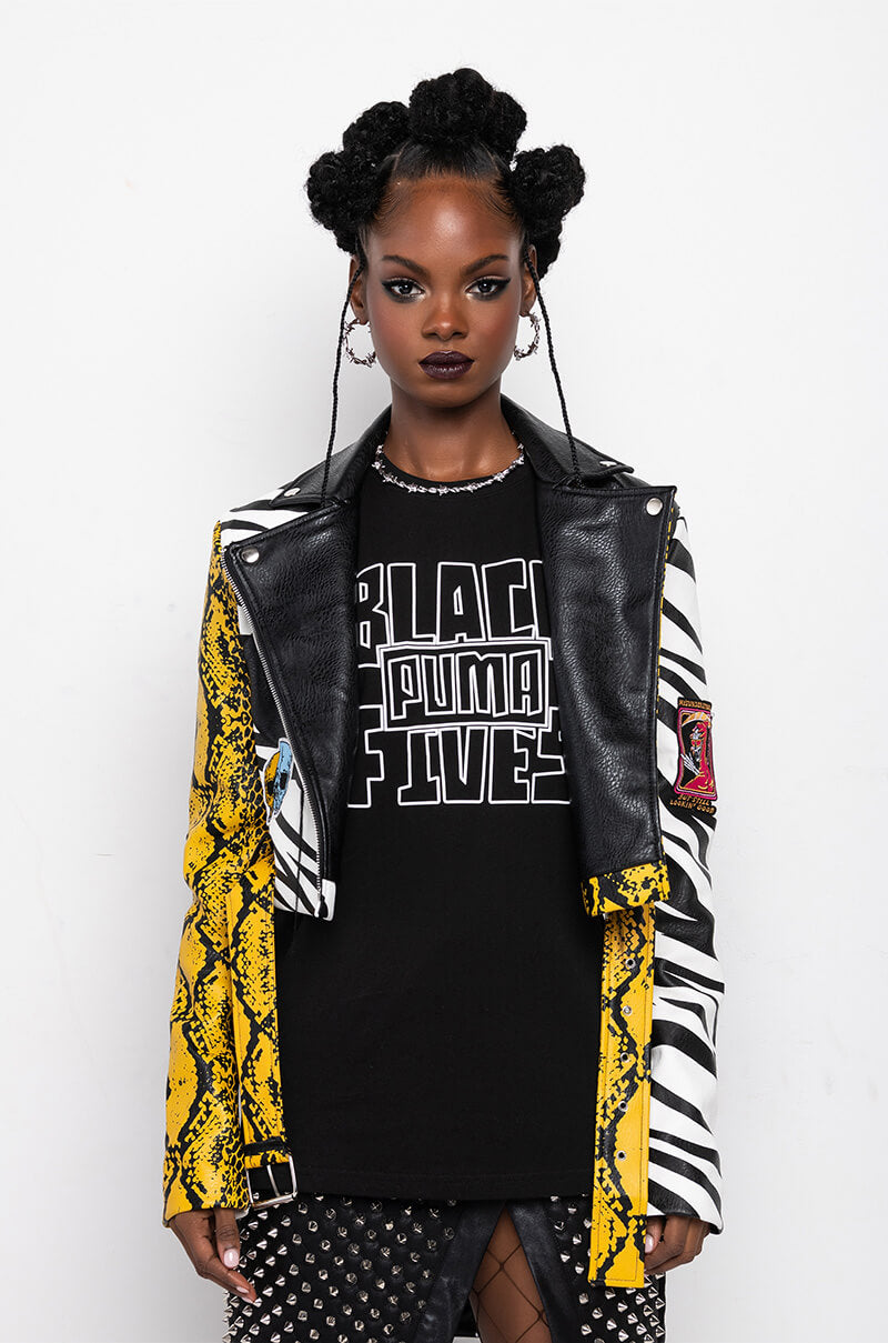 AZALEA WANG MISUNDERSTOOD CROP MOTO JACKET