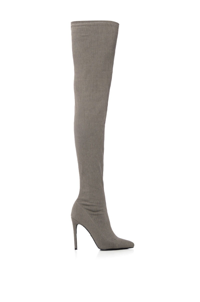 AZALEA WANG STAR GIRL BROWN RIBBED BOOT
