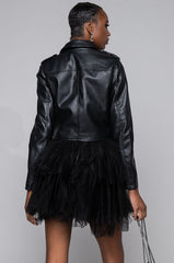 AZALEA WANG UTILITY PLEATHER JACKET