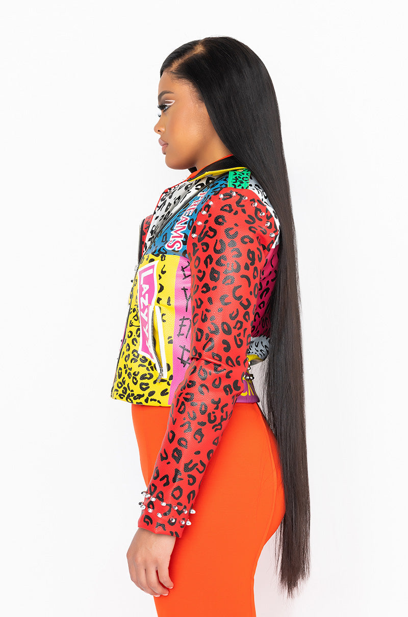 AZALEA WANG WONKA COLORS MOTO JACKET