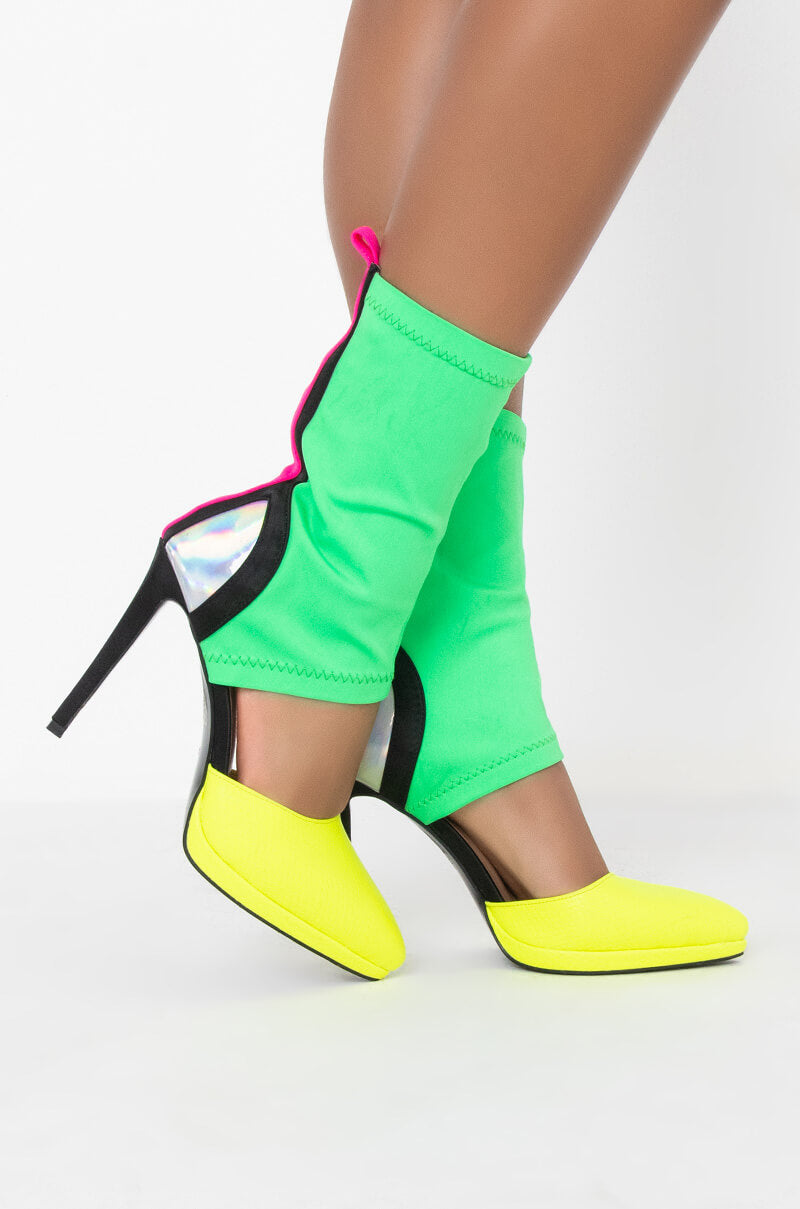 AZALEA WANG YOUR BODY ON MINE STILETTO BOOTIE IN MULTI