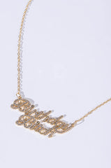 BDAY BITCH PAVE GOLD NECKLACE