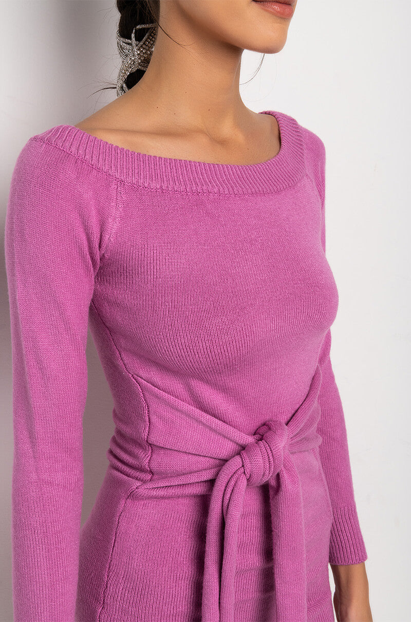 BE SWEET OFF THE SHOULDER SWEATER DRESS