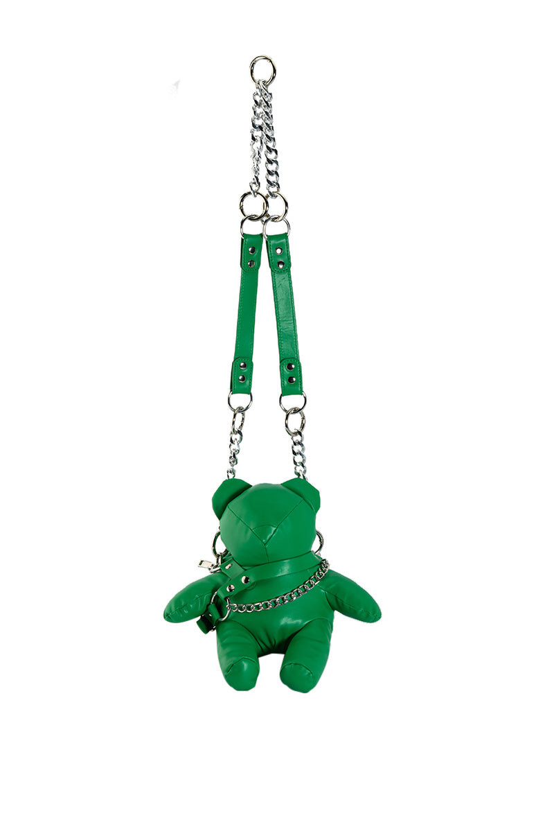 BEAR DOWN PURSE IN GREEN