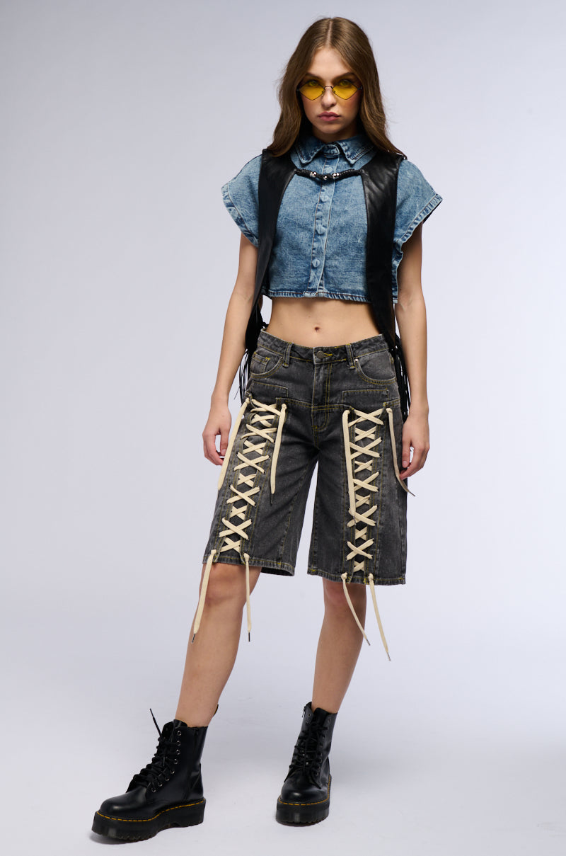 BELLA PU FRINGE HARNESS