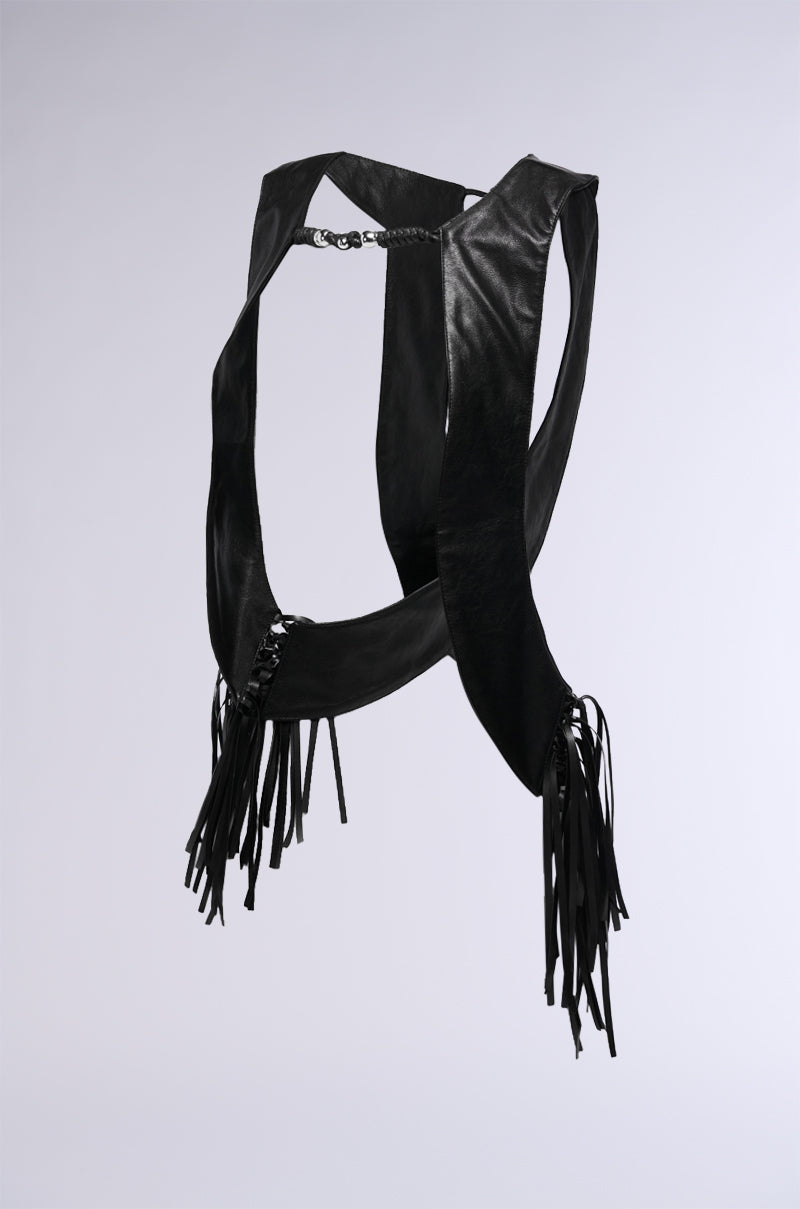 BELLA PU FRINGE HARNESS