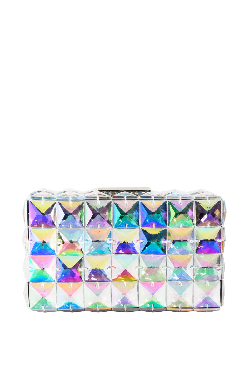 BIG SPENDER CRYSTALIZED BOX CLUTCH