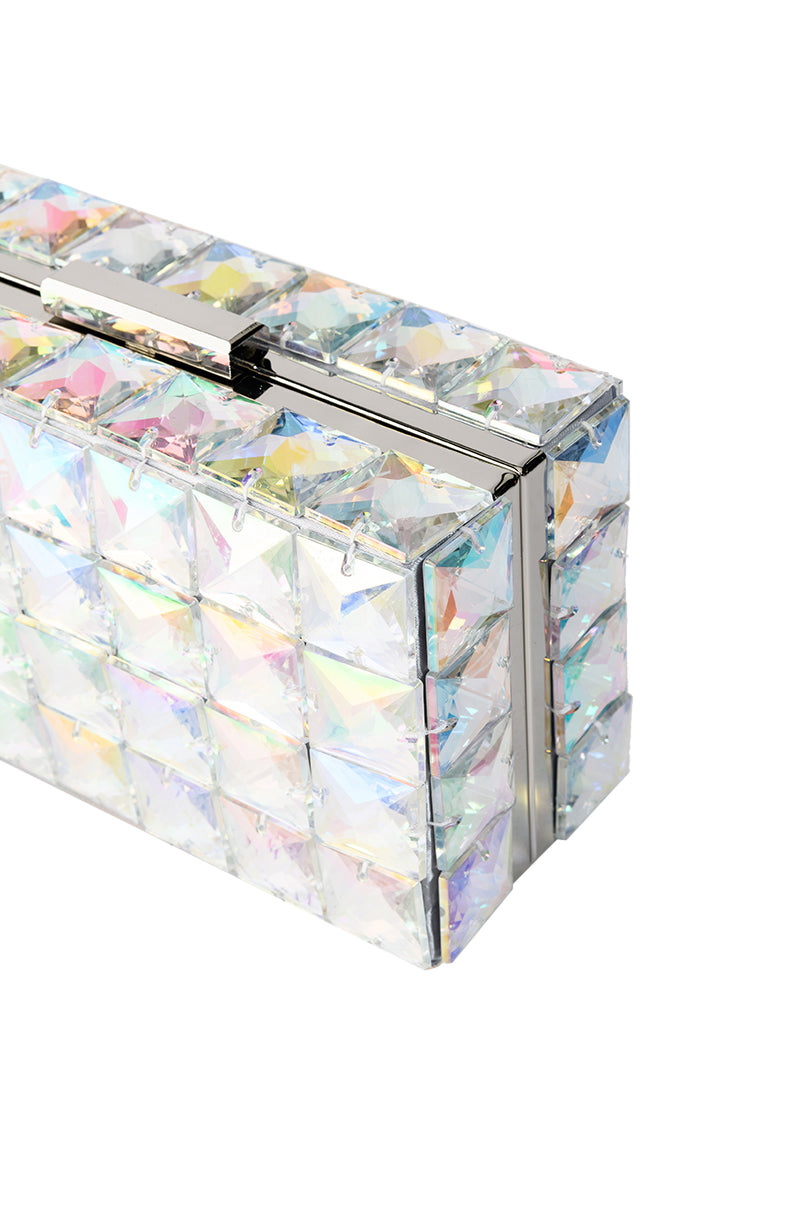 BIG SPENDER CRYSTALIZED BOX CLUTCH