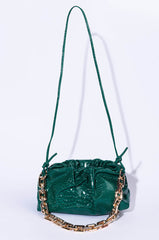 BINDI CROC GREEN BAGUETTE BAG