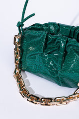 BINDI CROC GREEN BAGUETTE BAG
