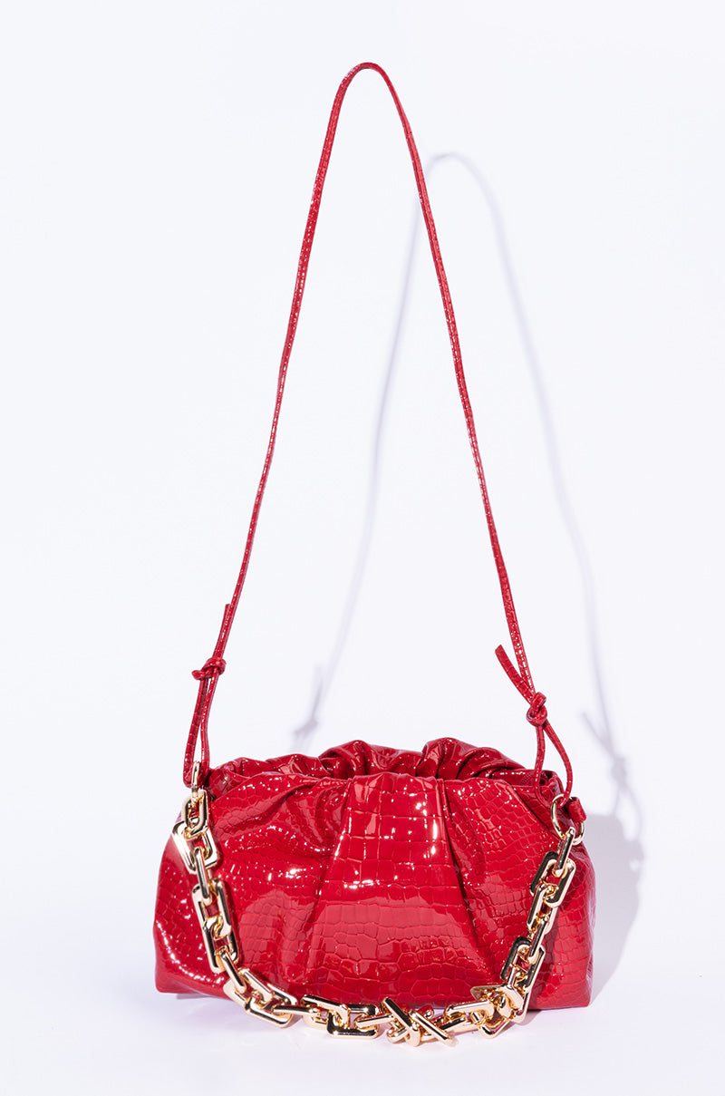 BINDI CROC RED BAGUETTE BAG