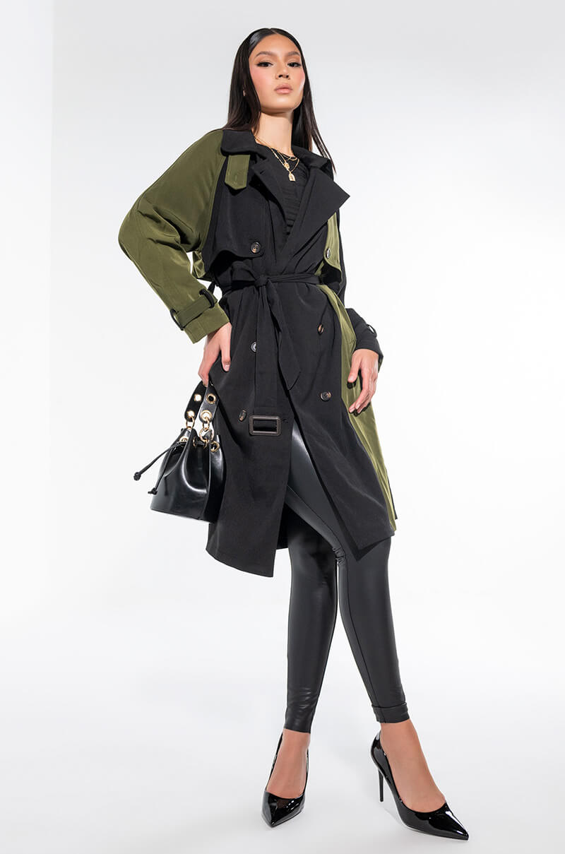 BLEEKER STREET TWO TONE TRENCH COAT