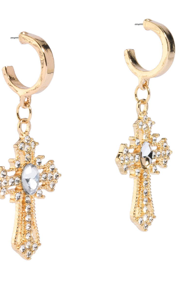 CROSS MEDALLION EARRING
