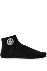 BLING SMILEY FACE SOCKS IN BLACK