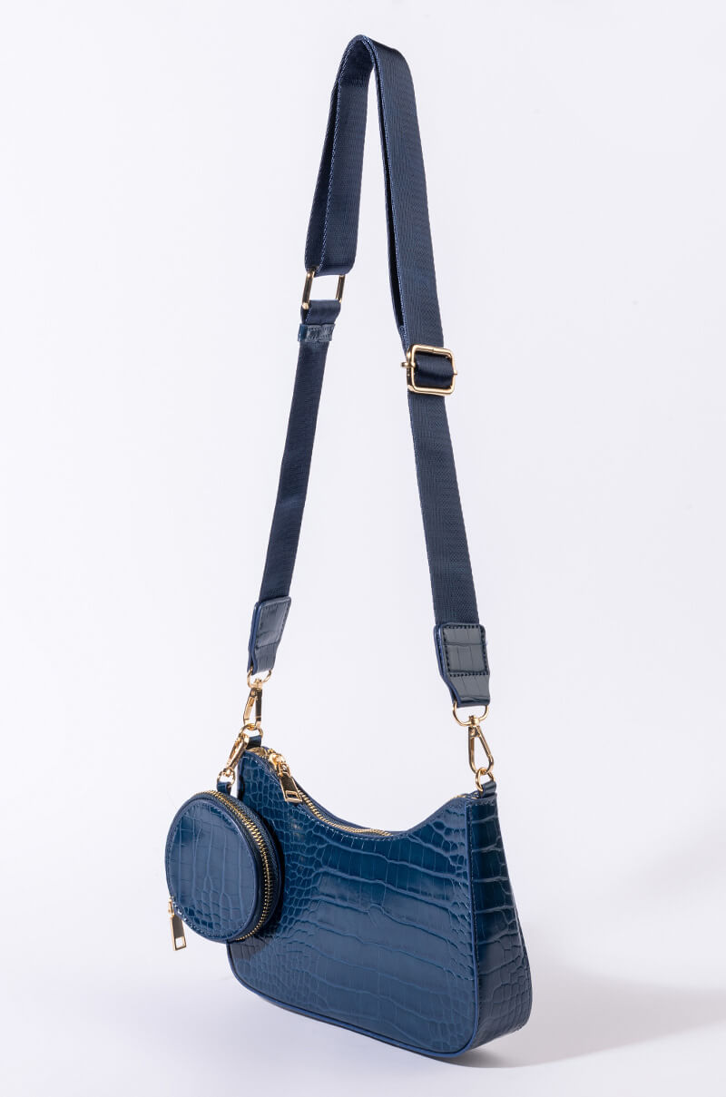 BLUE DREAMS CROC BAGUETTE PURSE SET