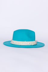 BLUE OVER BABY PINK UNDER PEARL BAND BRIM HAT