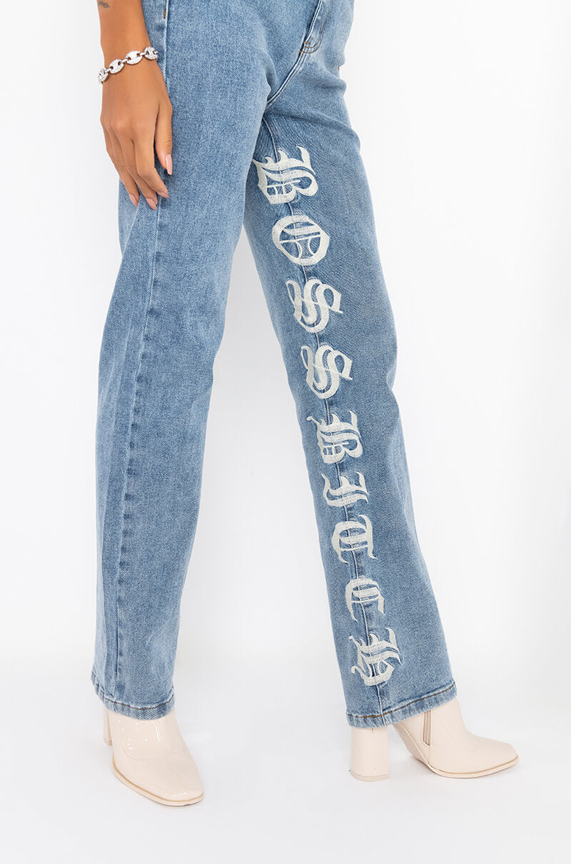 BOSS BITCH HI-RISE STRAIGHT JEANS