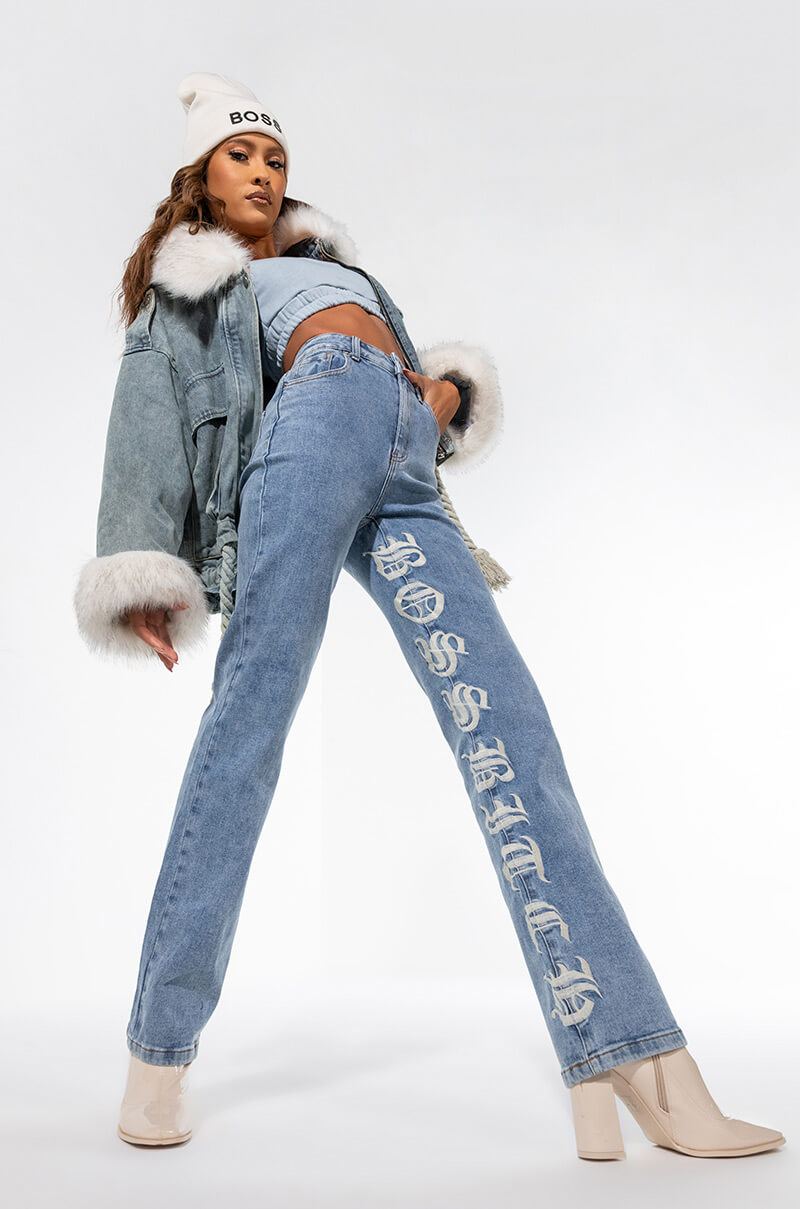 BOSS BITCH HI-RISE STRAIGHT JEANS