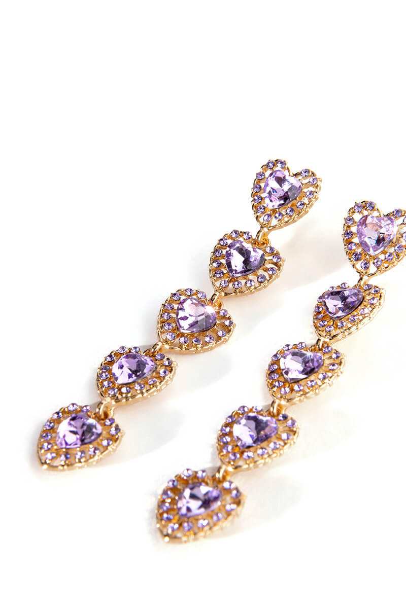 BOTTOM OF MY HEART RHINESTONE GEM DROP EARRINGS