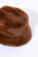 BROWN BEAR FLUFFLY BUCKET HAT