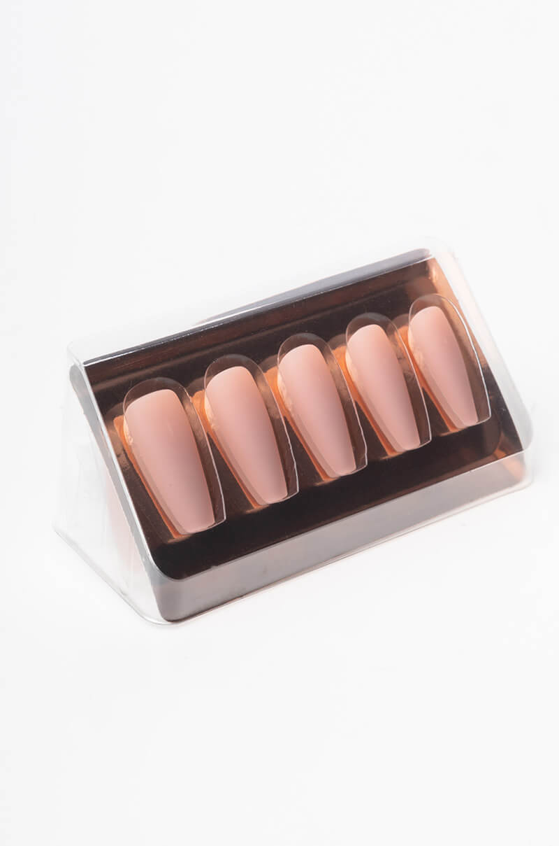 BUFF TAN MEDIUM COFFIN INSTANT PRESS ON NAILS
