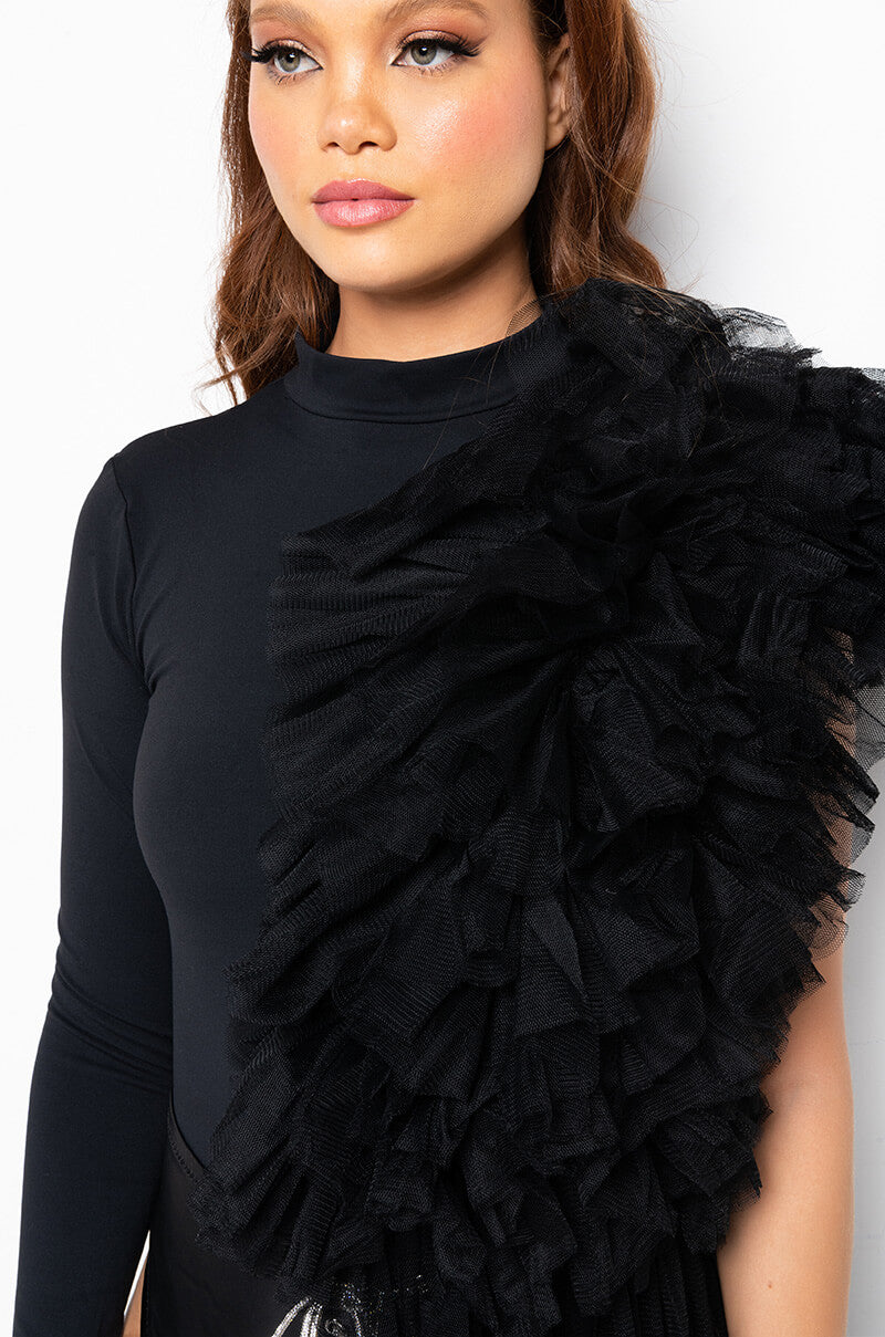 CAN'T GET ENOUGH TULLE DETAIL BODYSUIT