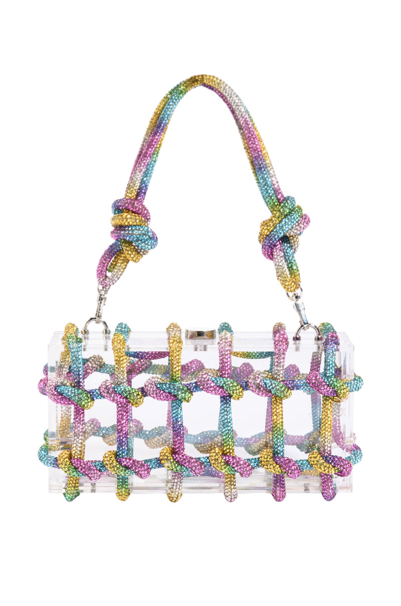 CASEY CLEAR PURSE WITH EMBELLISHMENT IN MULTI