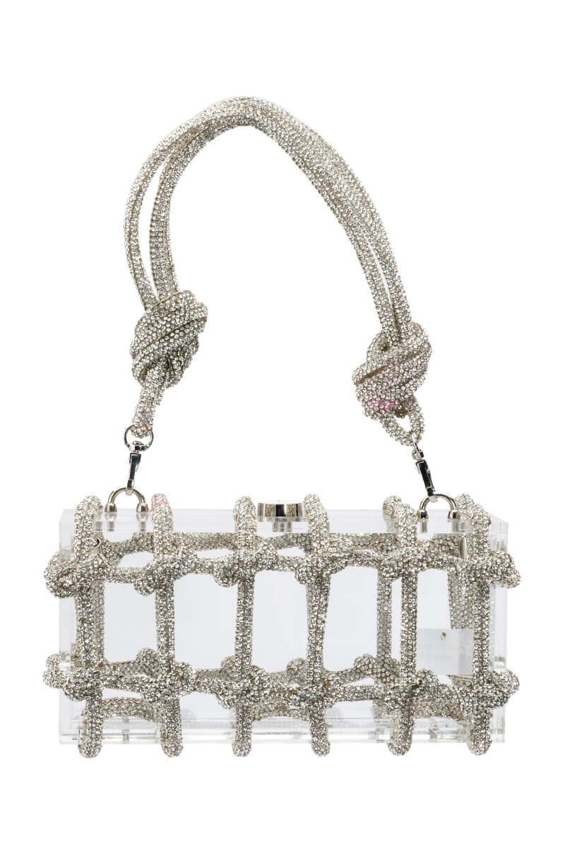 CASEY CLEAR PURSE WITH DIAMOND EMBELLISHMENT