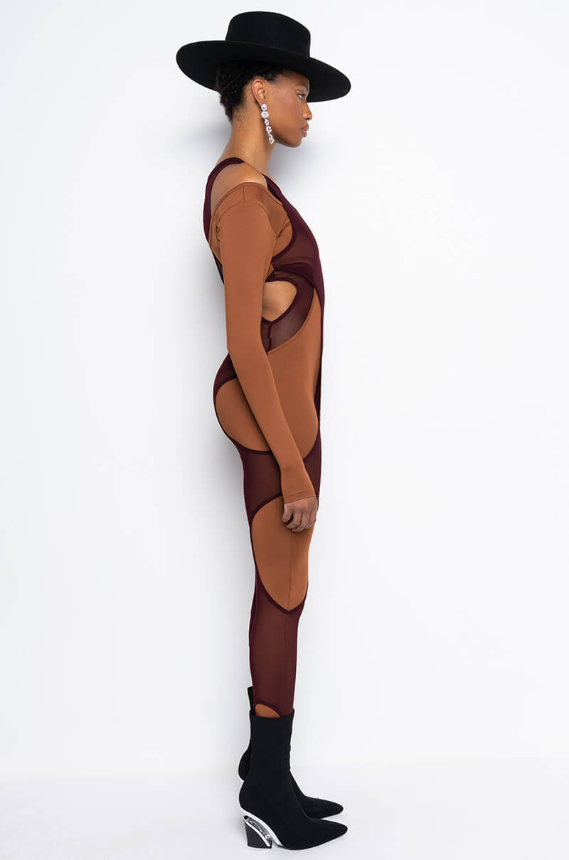 CATCH UP CUT OUT LAYERED JUMPSUIT