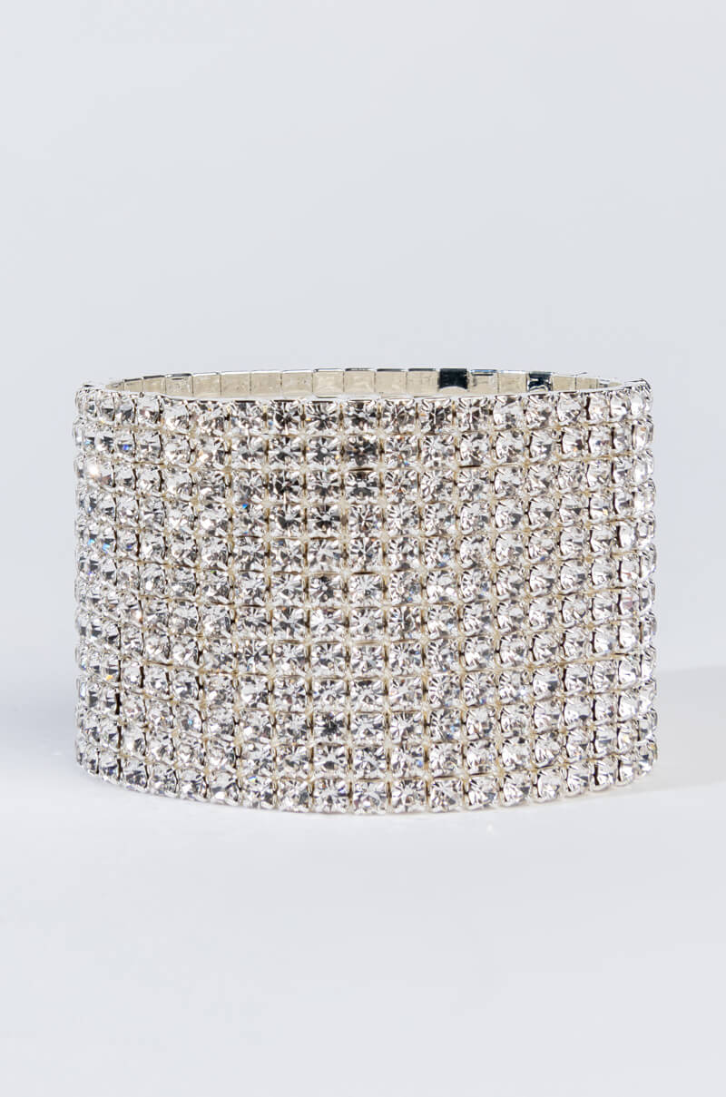 CATCH UP XTRAA SILVER RHINESTONE CUFF