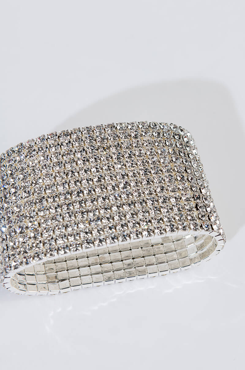 CATCH UP XTRAA SILVER RHINESTONE CUFF