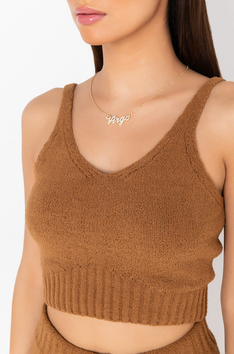 CHILLIN AF COZY TANK CAMEL