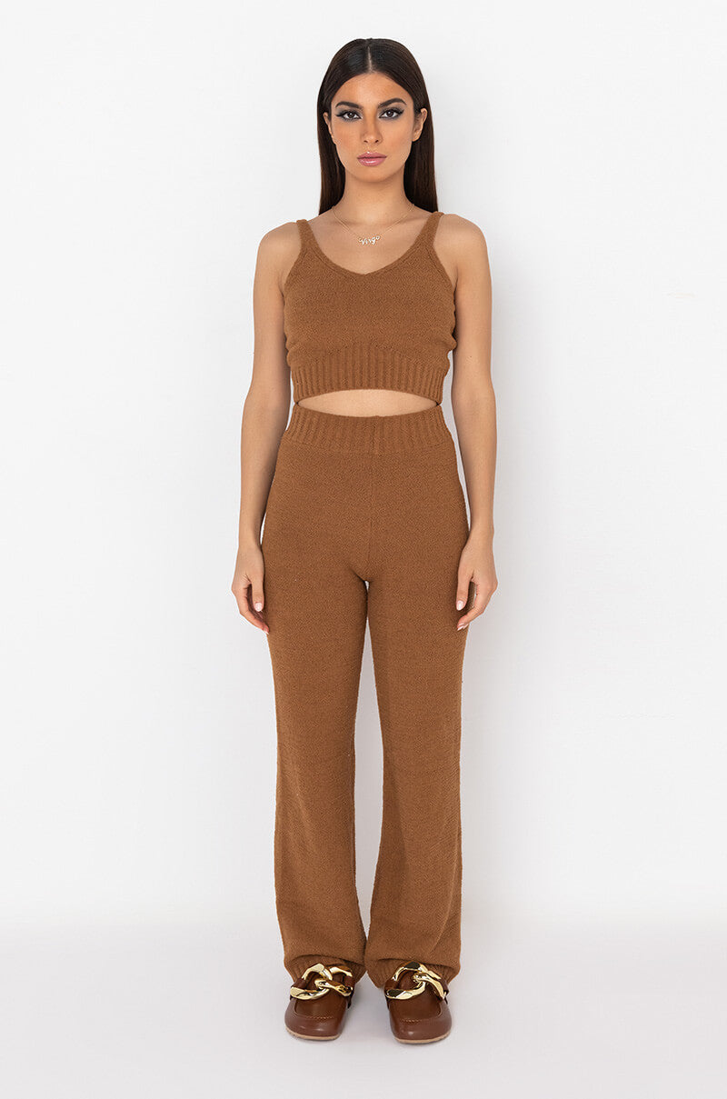 CHILLIN AF COZY TANK CAMEL