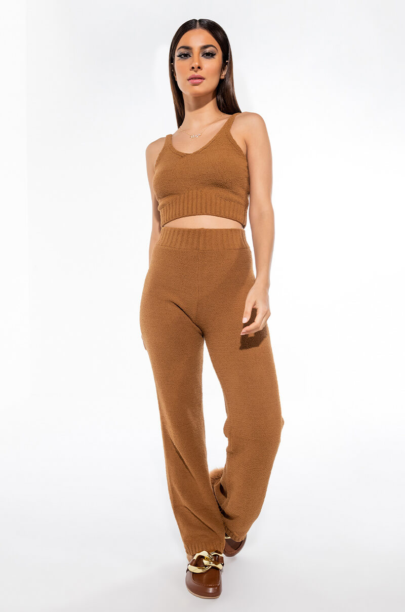 CHILLIN AF COZY TANK CAMEL