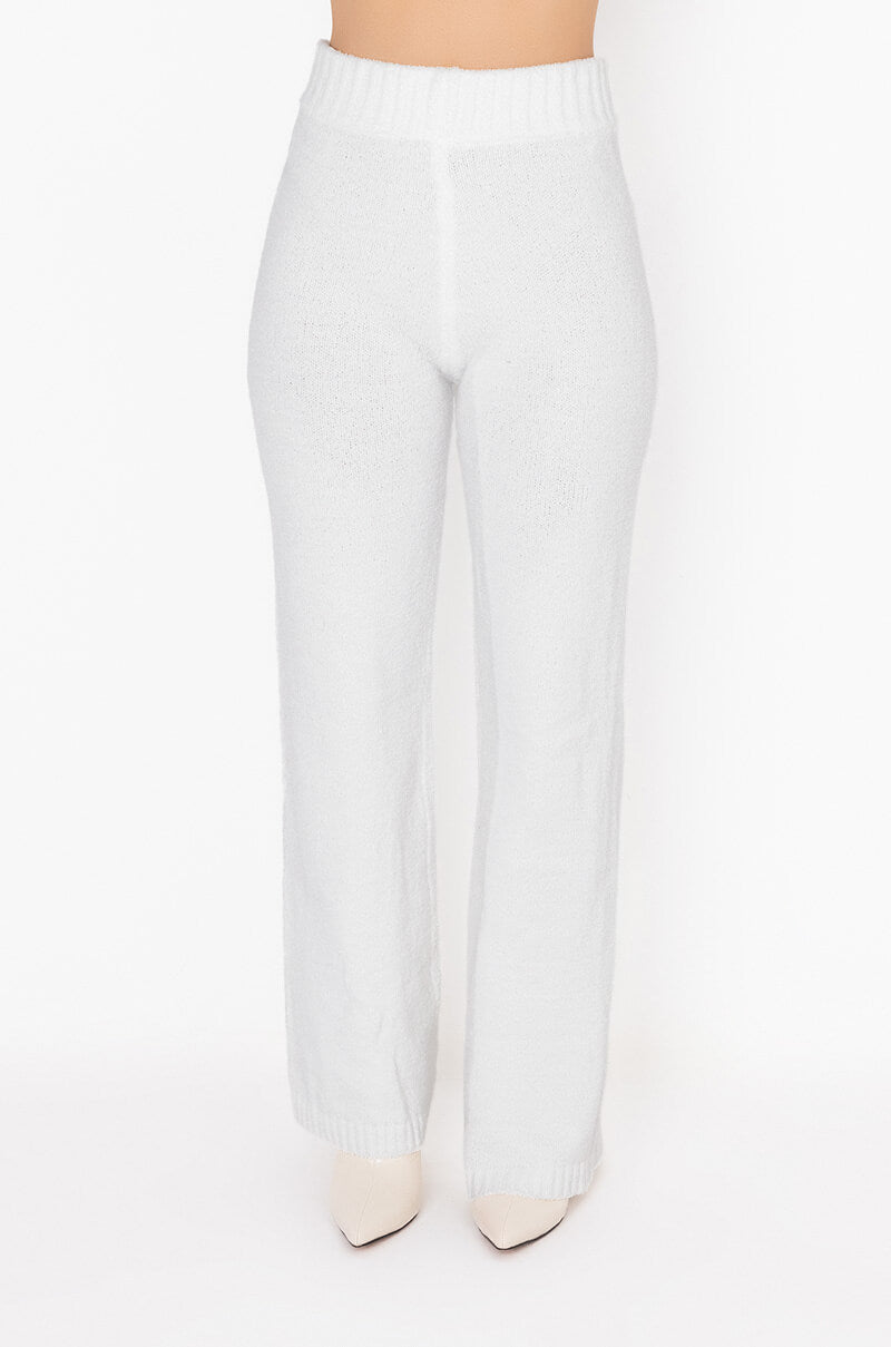 CHILLIN AF COZY WIDE LEG PANT IVORY