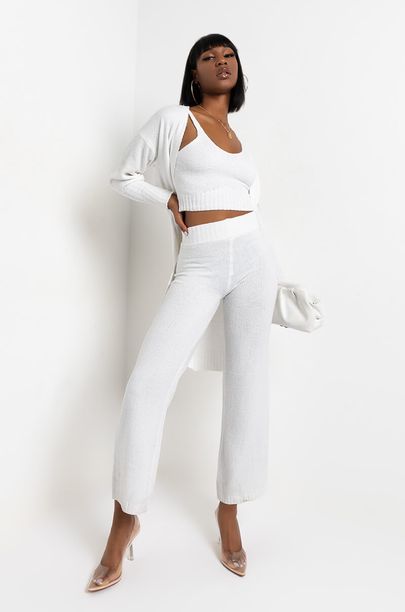 CHILLIN AF COZY WIDE LEG PANT IVORY